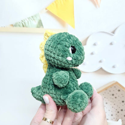 Crochet PATTERN Dino, no sew amigurumi, Amigurumi tutorial PDF in English