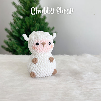 No sew 6in1 Chubby Farm Animals Crochet Pattern Bundle, Dog Sheep Cow Chicken Pig Goat Plushie Amigurumi PDF File Tutorial