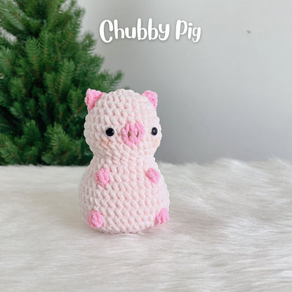 No sew 6in1 Chubby Farm Animals Crochet Pattern Bundle, Dog Sheep Cow Chicken Pig Goat Plushie Amigurumi PDF File Tutorial