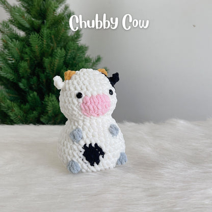 No sew 6in1 Chubby Farm Animals Crochet Pattern Bundle, Dog Sheep Cow Chicken Pig Goat Plushie Amigurumi PDF File Tutorial