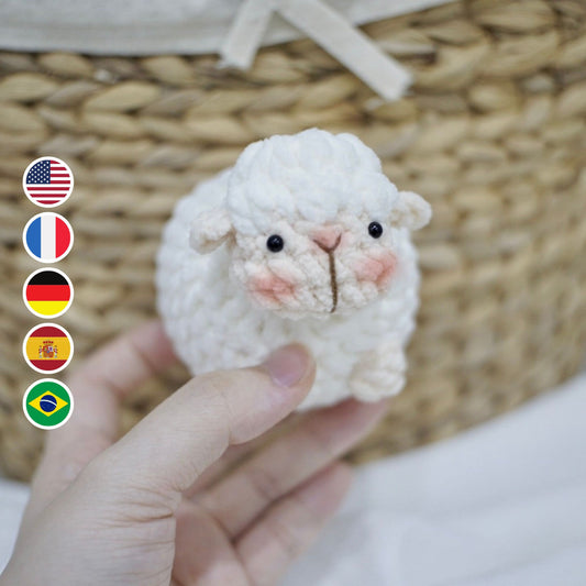 Little Sheep Crochet Plushies Pattern, Amigurumi PDF File Tutorial in English Deutsch Français Español Português