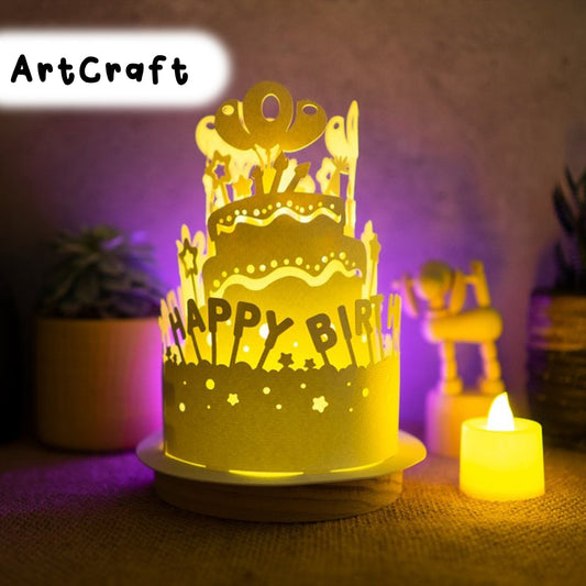 Paper Lanterns Happy Birthday Text Decoration - Paper Cutting Template - Lantern SVG - DIY Paper Lanterns