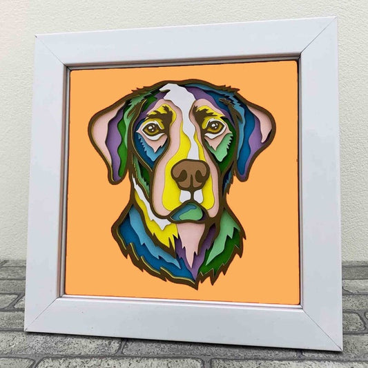 Colorful Labrador 3D Layered SVG/Labrador Dog Shadow Box/ Dog Mandala 3D SVG/ SVG File For Cricut/ Multilayer For Laser/ Glowforge File Pet