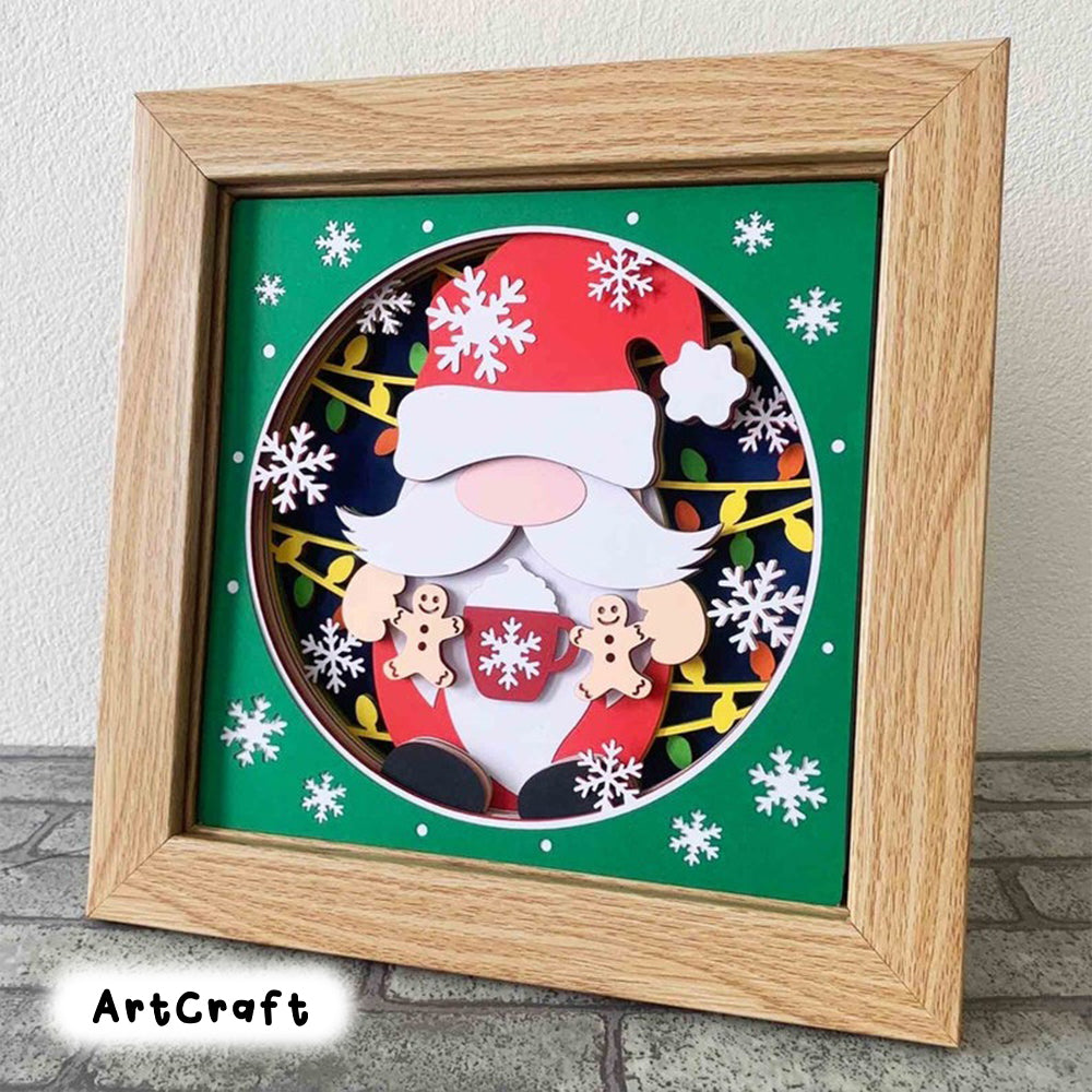 Christmas Gnome 3D Shadow Box SVG/ Cute Gnome Shadow Box/ Christmas Gift Box/ Gnome Christmas 3D SVG/ SVG File For Cricut/ For Silhouette