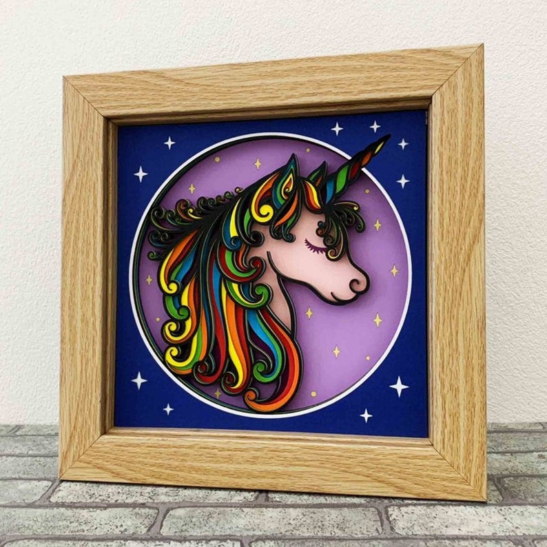 Rainbow Unicorn 3D Mandala SVG/ Birthday Gift For Baby Girl/ Unicorn Shadow box/ Multilayer For Laser/ SVG File For Cricut/ 3D Cardstock SVG (Copy)