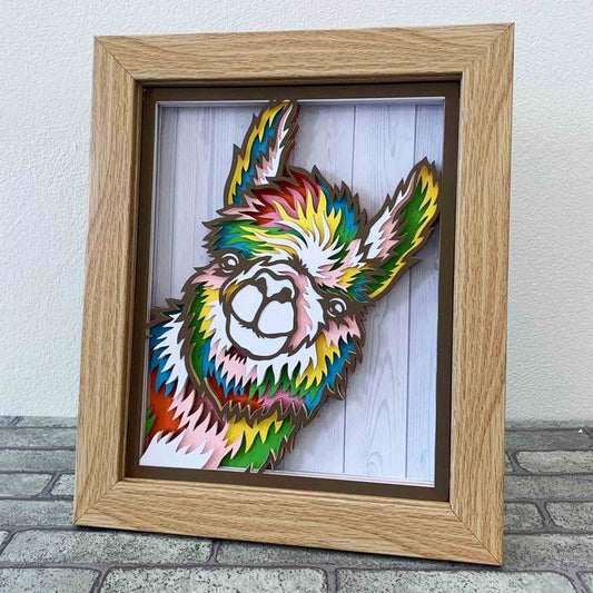 Peeking Llama 3D Layered SVG For Cardstock/ Colorful Alpaca Multilayer SVG/ Llama Mandala Pop Art/ Animal 3D Papercraft/ SVG File For Cricut