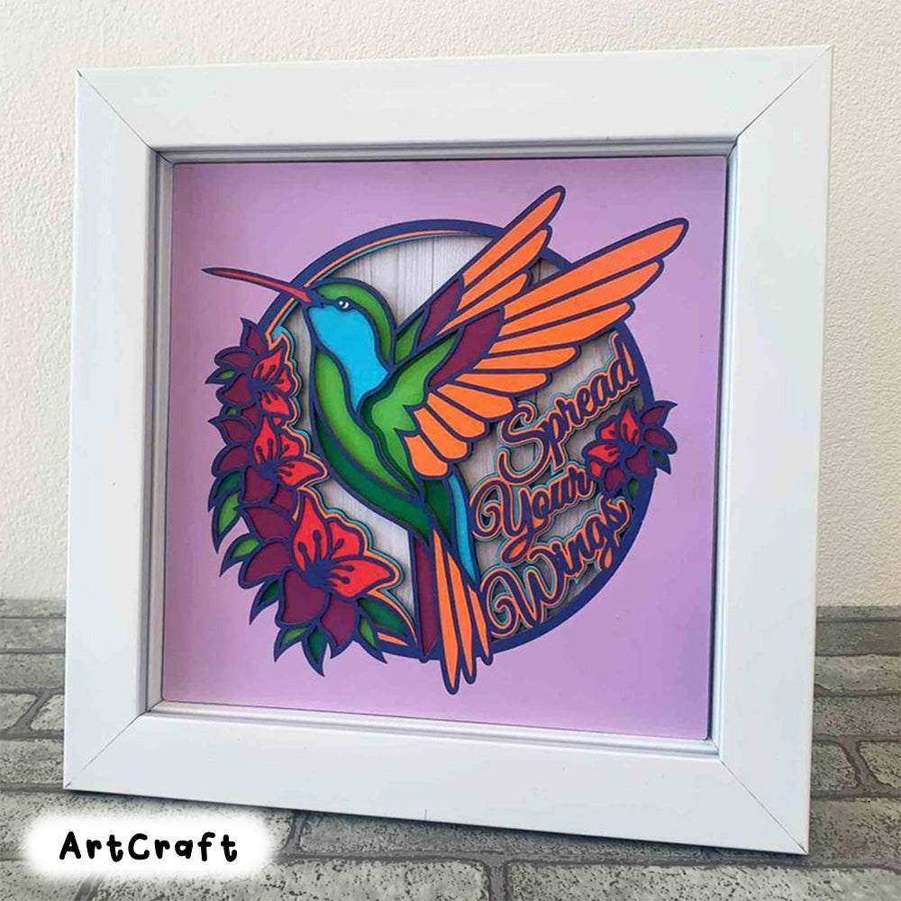 Hummingbird 3D Layer SVG/ Hummingbird Shadow Box/ Spread Your Wings/ Birthday Gift For Kid/ SVG For Cricut Project 3D/ Multilayer For Laser