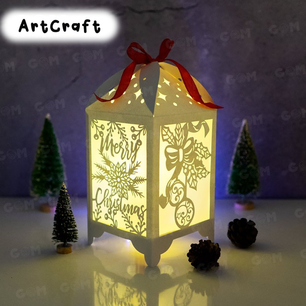 Christmas Ball Lanterns Template - Merry Christmas Paper Template SVG - Xmas Paper Cutting - DIY Paper Lanterns - DIY Paper Lanterns