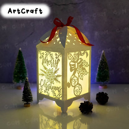 Christmas Ball Lanterns Template - Merry Christmas Paper Template SVG - Xmas Paper Cutting - DIY Paper Lanterns - DIY Paper Lanterns