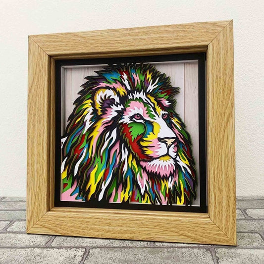 Lion 3D Layered SVG For Cardstock/ Colorful Lion 3D Multilayer / Lion Mandala Wall Art/ Animal 3D Papercraft/ SVG For Cricut/ For Silhouette