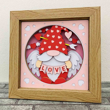 Valentine Gnome 3D Shadow Box SVG/ Cupid Gnome Shadow Box/ Valentine Gift Box/ Gnome Love Couple 3D SVG/ SVG File For Cricut/ For Silhouette