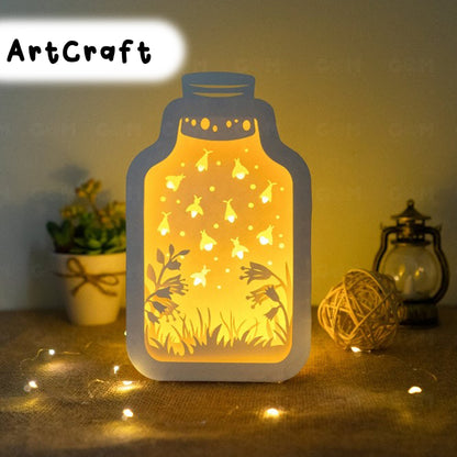 Firefly Shadow Box - Light box - Paper Cut Template - Light Box SVG File - DIY Paper Lanterns