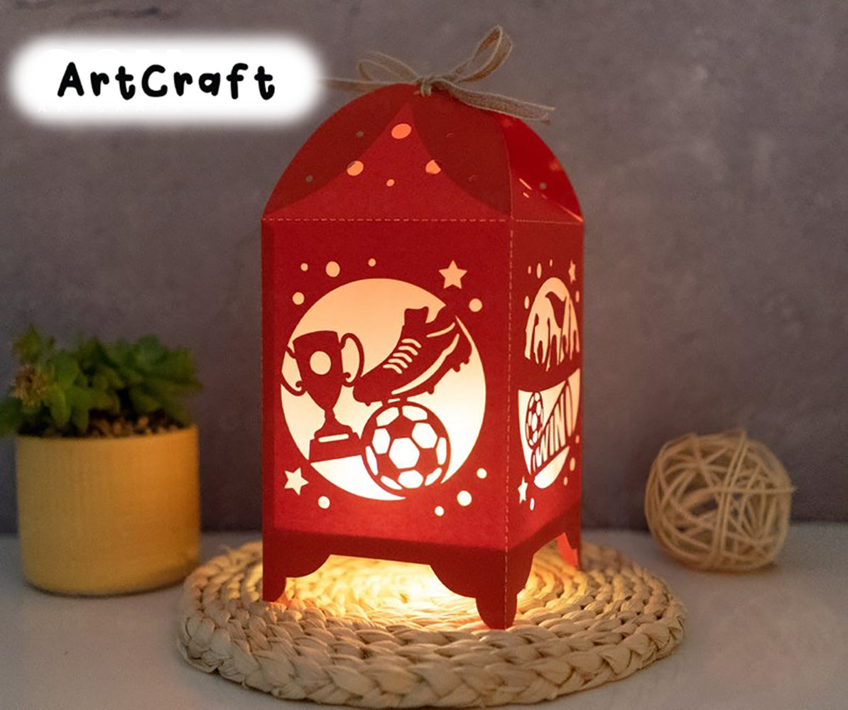 Soccer Lantern - Sports Shadow box SVG - Paper Cut - Light Box SVG File - DIY Paper Lanterns