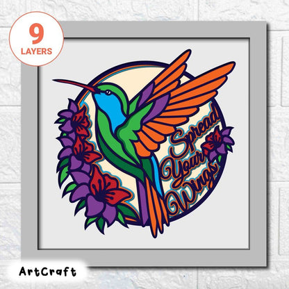 Hummingbird 3D Layer SVG/ Hummingbird Shadow Box/ Spread Your Wings/ Birthday Gift For Kid/ SVG For Cricut Project 3D/ Multilayer For Laser