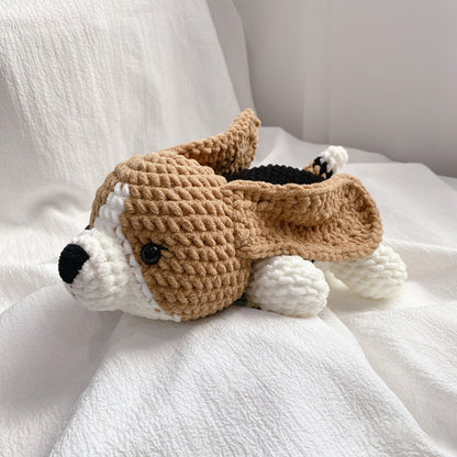 Crochet Pattern Beagle Dog, Amigurumi Puppy, Plushie Velvet Yarn, PDF File Tutorial English Deutsch Français Español Português