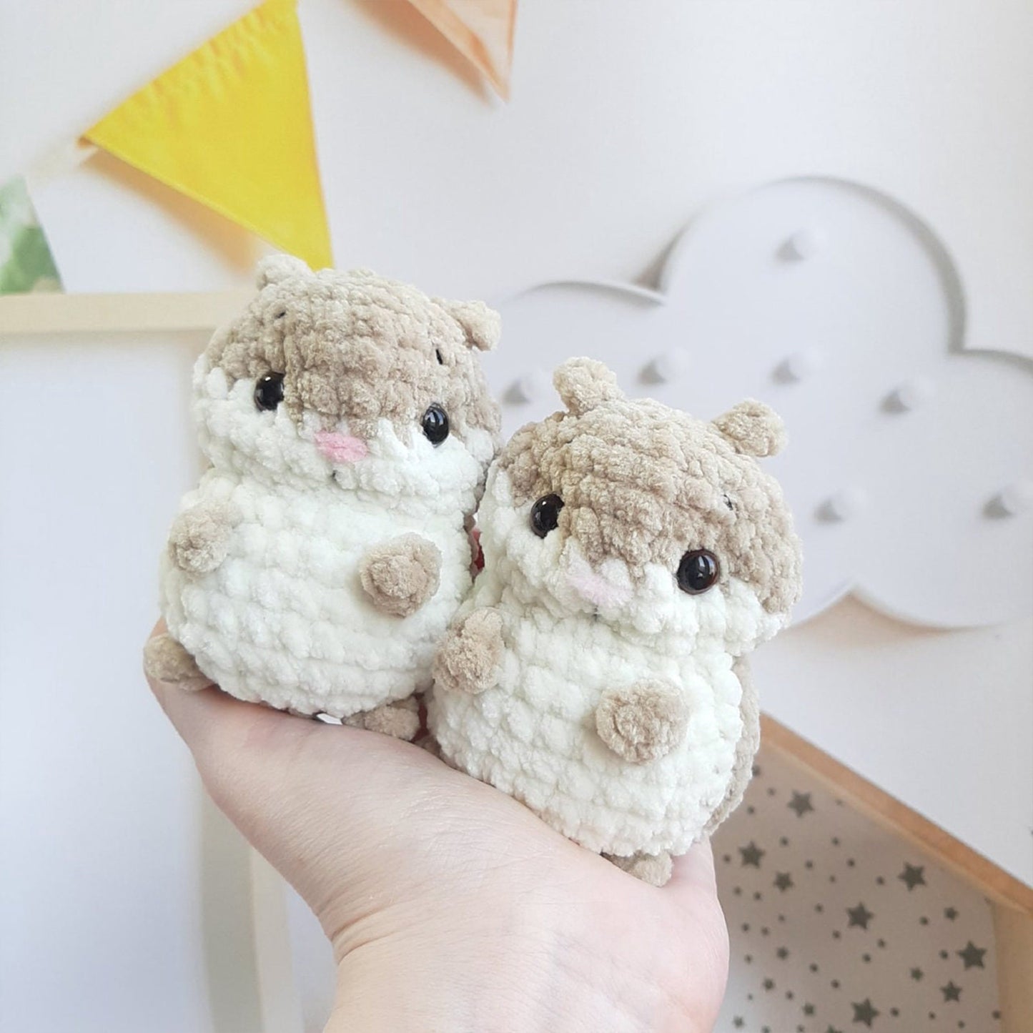 Crochet PATTERN Hamster, no sew, Amigurumi tutorial PDF in English, toy amigurumi handmade children's gift for the Christmas decor