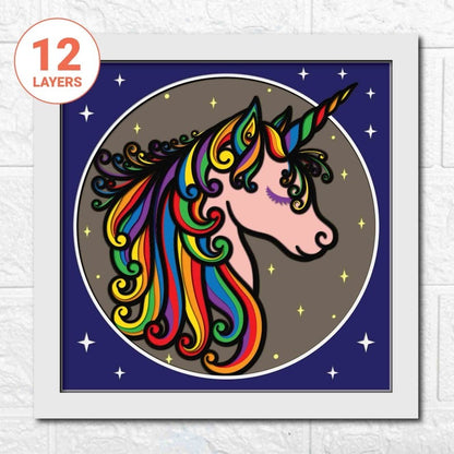 Rainbow Unicorn 3D Mandala SVG/ Birthday Gift For Baby Girl/ Unicorn Shadow box/ Multilayer For Laser/ SVG File For Cricut/ 3D Cardstock SVG (Copy)