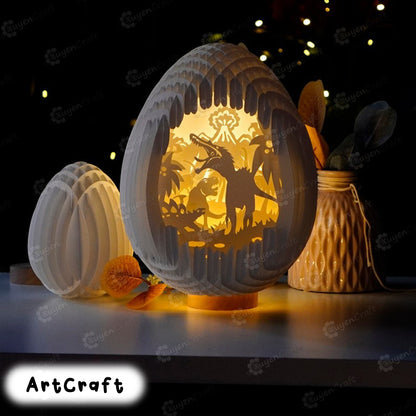 DIY Baryonyx Dinosaur Egg Pop Up SVG Template Compatible with Cricut, Cameo 4, Scanncut | Diy gifts for kids, Art night lights papercraft