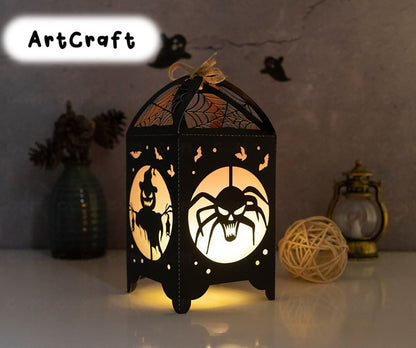 Combo 3 Insect Halloween Lantern Template - Happy Halloween - Paper Cut - Light Box SVG File - DIY Paper Lanterns