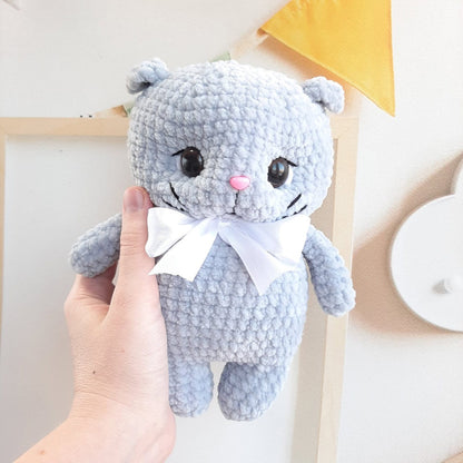 Crochet PATTERN Little kitten, no sew, Amigurumi tutorial PDF in English