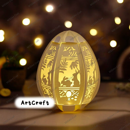 Pack 3 Rabbit Egg Lantern SVG for Cricut Project, ScanNcut, Cameo4... Easter Egg Paper Lantern - DIY Quick 3D Easter Egg - Eggs Decorations