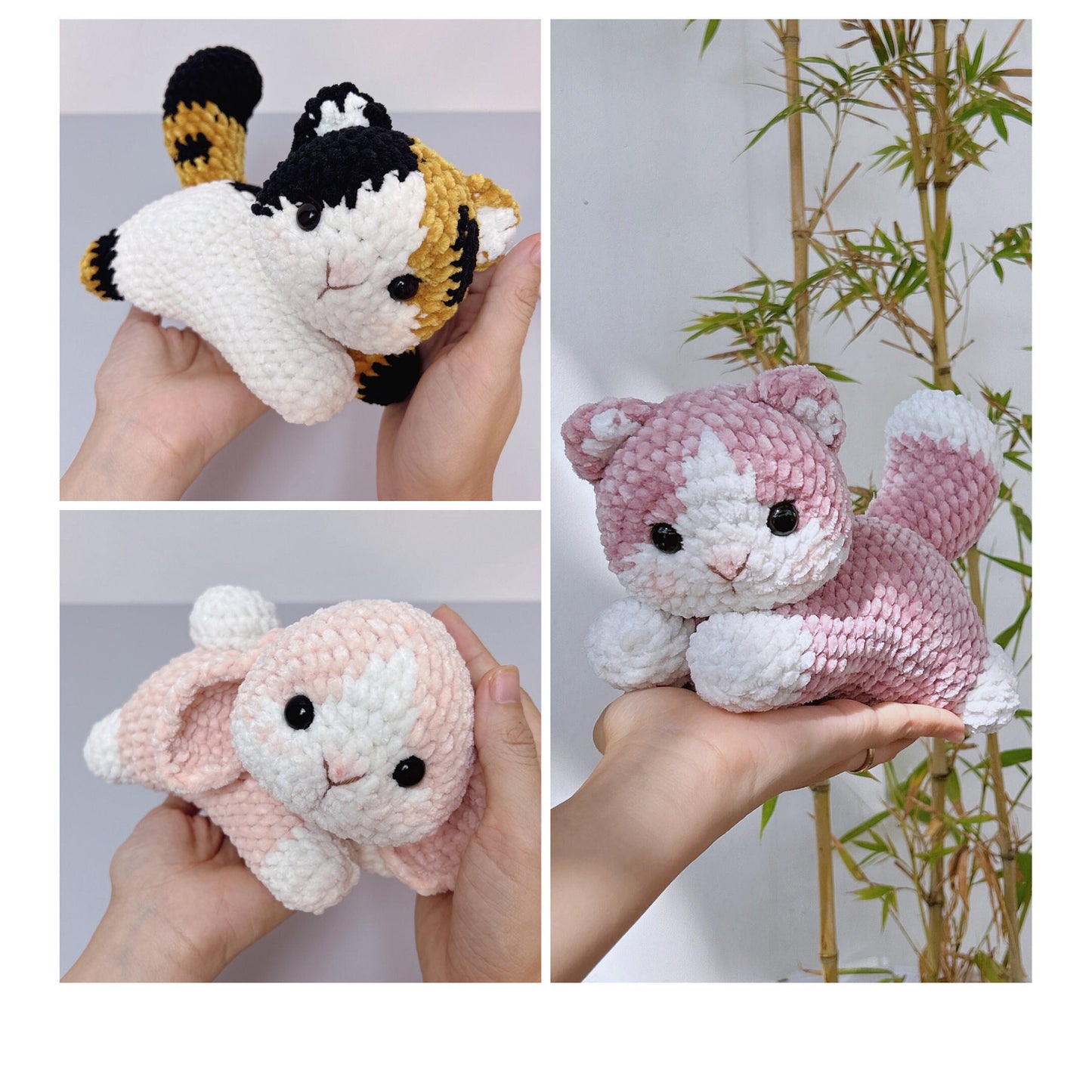 Crochet cat and bunny PATTERN bundle 3 in 1: Sweetie Fluffy | calico cat bunny | English PDF pattern