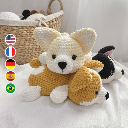 Crochet Pattern Corgi, Amigurumi Dog Puppy, PDF File Tutorial Pattern English Deutsch Français Español Português