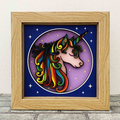 Rainbow Unicorn 3D Mandala SVG/ Birthday Gift For Baby Girl/ Unicorn Shadow box/ Multilayer For Laser/ SVG File For Cricut/ 3D Cardstock SVG (Copy)