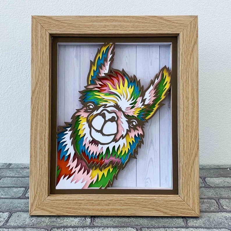 Peeking Llama 3D Layered SVG For Cardstock/ Colorful Alpaca Multilayer SVG/ Llama Mandala Pop Art/ Animal 3D Papercraft/ SVG File For Cricut