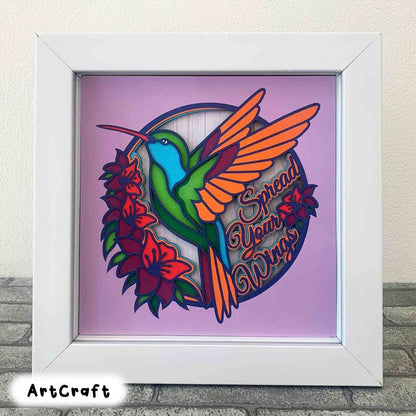 Hummingbird 3D Layer SVG/ Hummingbird Shadow Box/ Spread Your Wings/ Birthday Gift For Kid/ SVG For Cricut Project 3D/ Multilayer For Laser