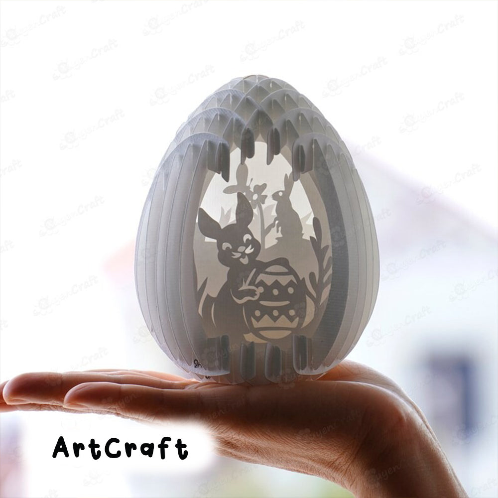 Small Easter Bunny Eggs Pop Up SVGTemplate for Cricut Joy