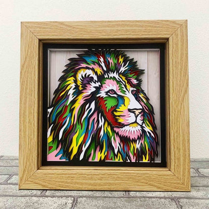 Lion 3D Layered SVG For Cardstock/ Colorful Lion 3D Multilayer / Lion Mandala Wall Art/ Animal 3D Papercraft/ SVG For Cricut/ For Silhouette