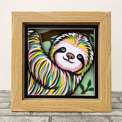 Sloth 3D Layered SVG For Cardstock/ Colorful Sloth Multilayer Cardstock/ 3D Sloth Mandala / Animal Papercraft/ For Cricut/ For Silhouette