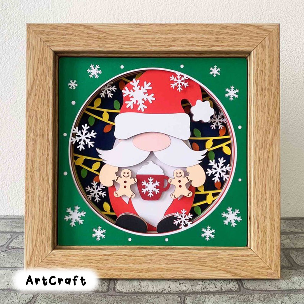 Christmas Gnome 3D Shadow Box SVG/ Cute Gnome Shadow Box/ Christmas Gift Box/ Gnome Christmas 3D SVG/ SVG File For Cricut/ For Silhouette