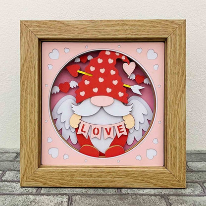 Valentine Gnome 3D Shadow Box SVG/ Cupid Gnome Shadow Box/ Valentine Gift Box/ Gnome Love Couple 3D SVG/ SVG File For Cricut/ For Silhouette