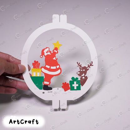 PDF, SVG 3D Papercut Template Paper Craft Christmas Tree Lighting, Christmas Tree Pop-up 3D, Merry Christmas Shadow Box A4 and 12inch Paper