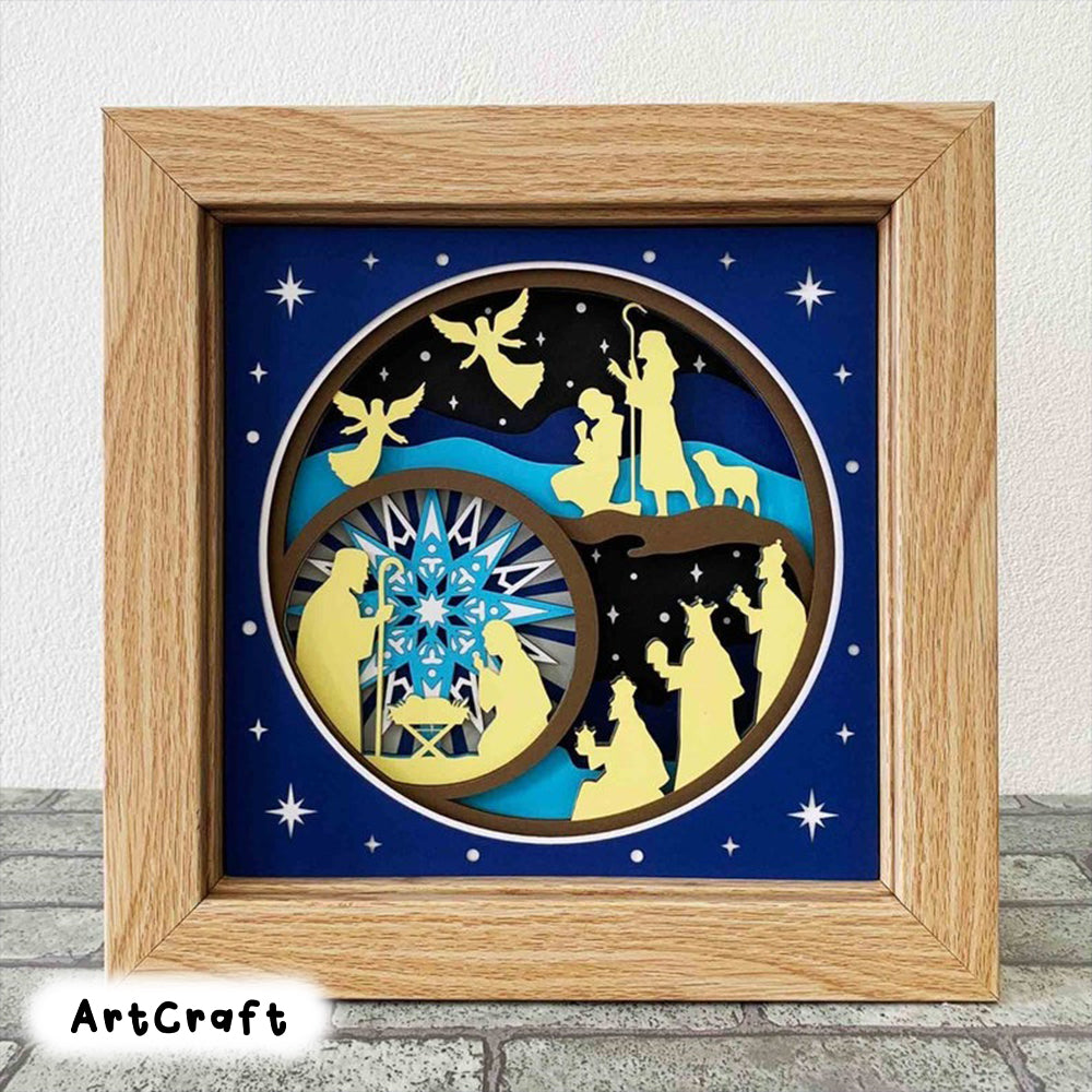 Nativity Scene Shadow Box SVG/ Nativity 3D Cardstock/ Christmas Home Decor/ 3D Shadow Box Christmas/ Jesus SVG/ For Cricut/ For Silhouette