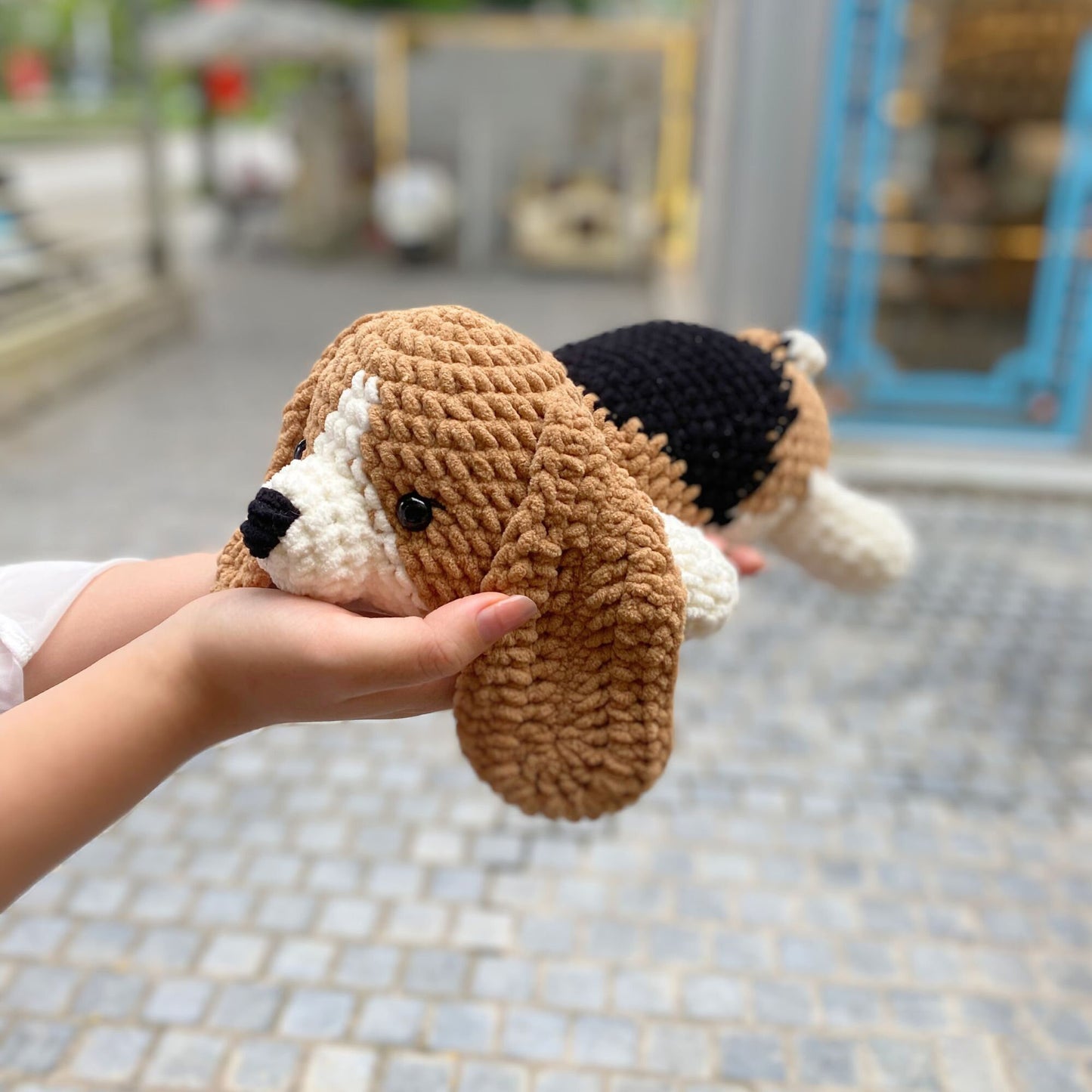 Crochet Pattern Beagle Dog, Amigurumi Puppy, Plushie Velvet Yarn, PDF File Tutorial English Deutsch Français Español Português