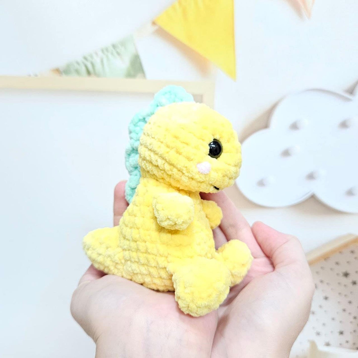 Crochet PATTERN Dino, no sew amigurumi, Amigurumi tutorial PDF in English