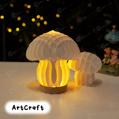 Alice in Mushroom House Pop Up SVG for Cricut Projects Papercut Template, Paper Lantern DIY Shadow Box, Lightbox cut files 3D Papercraft