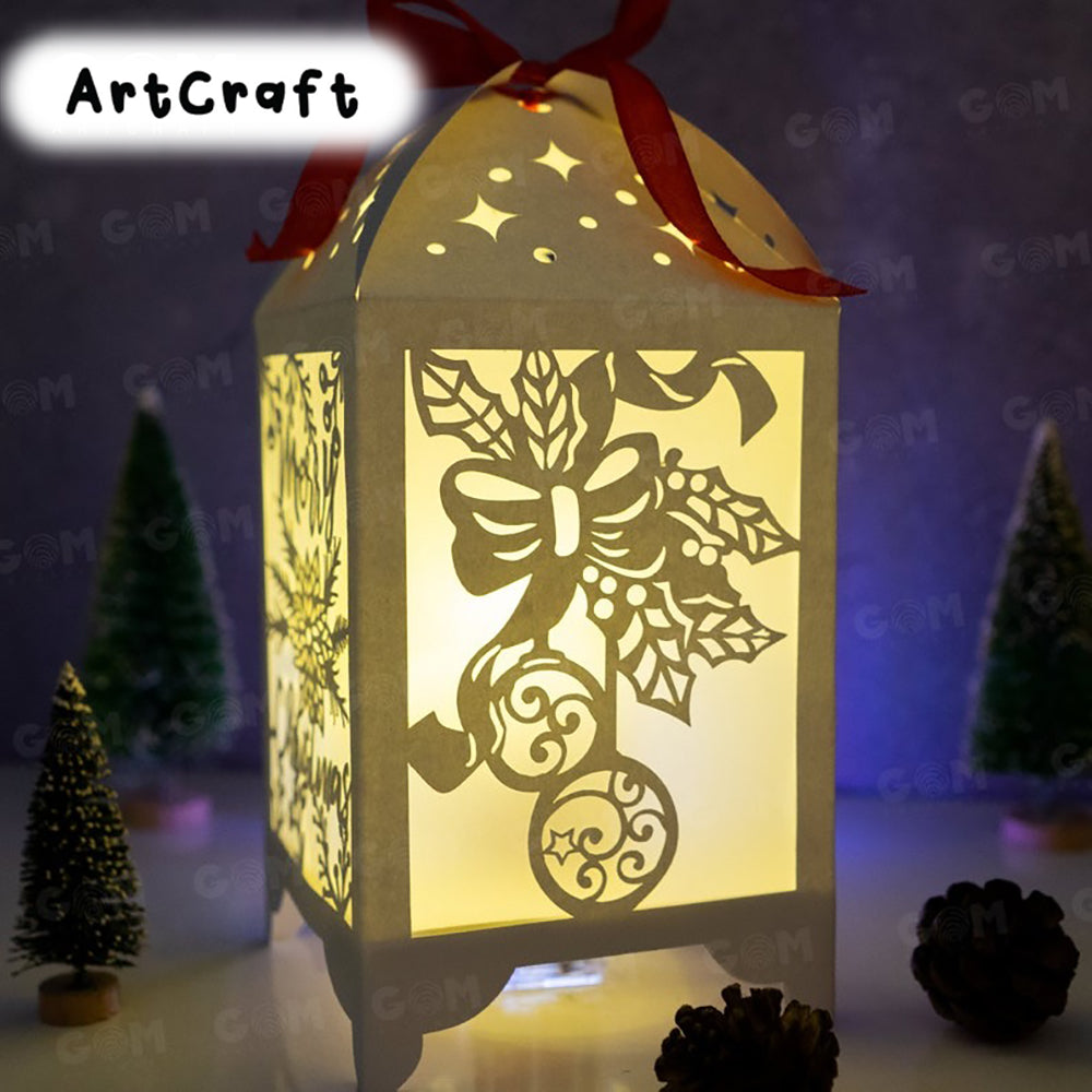 Christmas Ball Lanterns Template - Merry Christmas Paper Template SVG - Xmas Paper Cutting - DIY Paper Lanterns - DIY Paper Lanterns