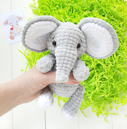 Crochet PATTERN elephant, Amigurumi tutorial PDF in English, amigurumi handmade children's gift for the Christmas gift souvenir animals