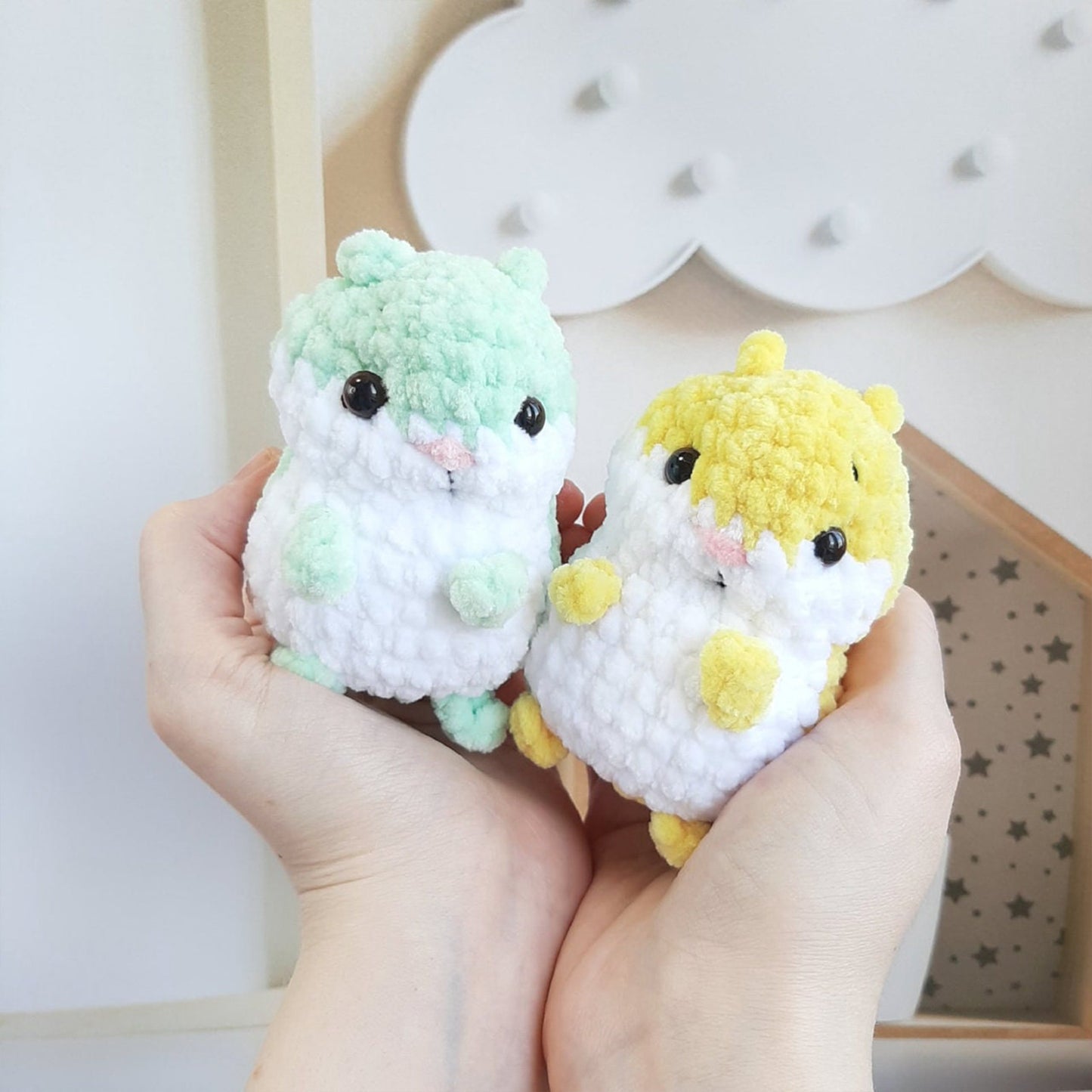 Crochet PATTERN Hamster, no sew, Amigurumi tutorial PDF in English, toy amigurumi handmade children's gift for the Christmas decor