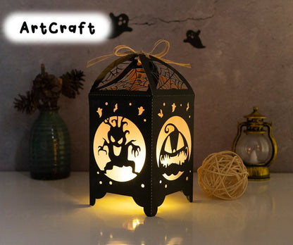 Combo 3 Insect Halloween Lantern Template - Happy Halloween - Paper Cut - Light Box SVG File - DIY Paper Lanterns