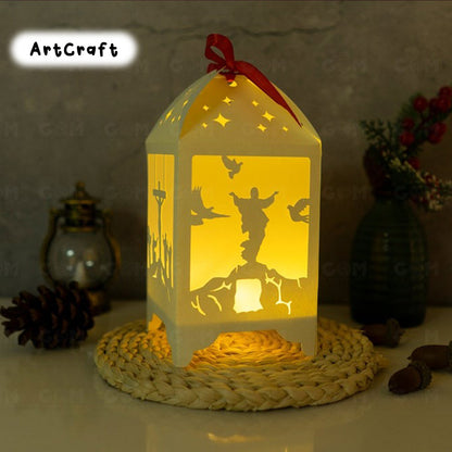 Combo 2 Nativity Lantern Template - Paper Cut - Light Box SVG File - DIY Paper Lanterns