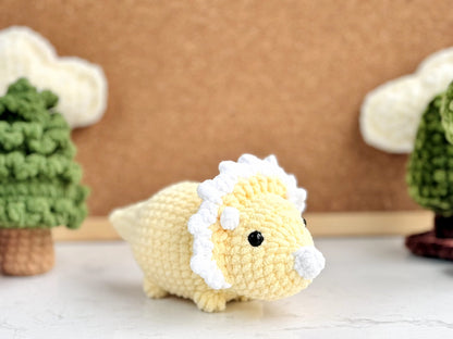 Dinosaur Jurassic World No Sew Crochet Pattern, No Sew Amigurumi Crochet Patterns | Triceratops, Tyrannosaurus, Stegosaurus, Dinosaur