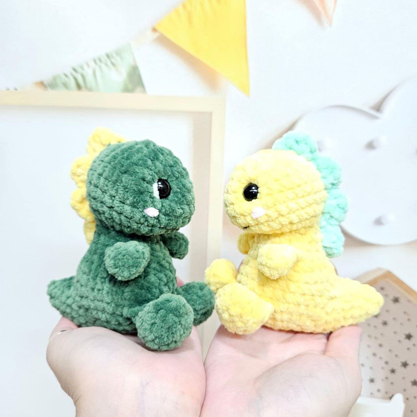 Crochet PATTERN Dino, no sew amigurumi, Amigurumi tutorial PDF in English