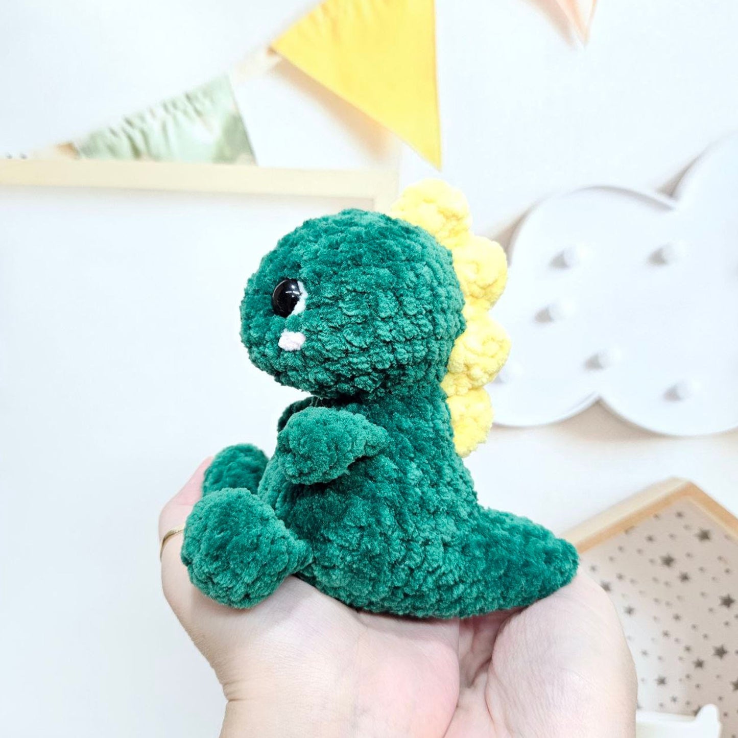 Crochet PATTERN Dino, no sew amigurumi, Amigurumi tutorial PDF in English