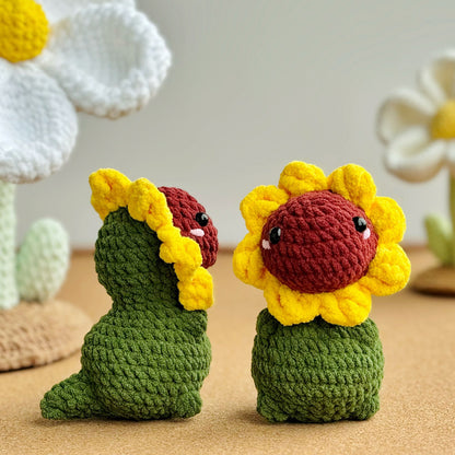 Sunflower Dinosaur No Sew Crochet Pattern, Butterfly Dinosaur Crochet Pattern, Bee-rex Crochet Pattern, No Sew Amigurumi Crochet Patterns