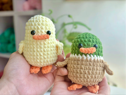 Combo 6in1 Adorable Farm No Sew Crochet Pattern, No Sew Amigurumi Crochet Patterns | Duck, Mallard Duck, Rooster, Pig, Cow, Sheep Pattern